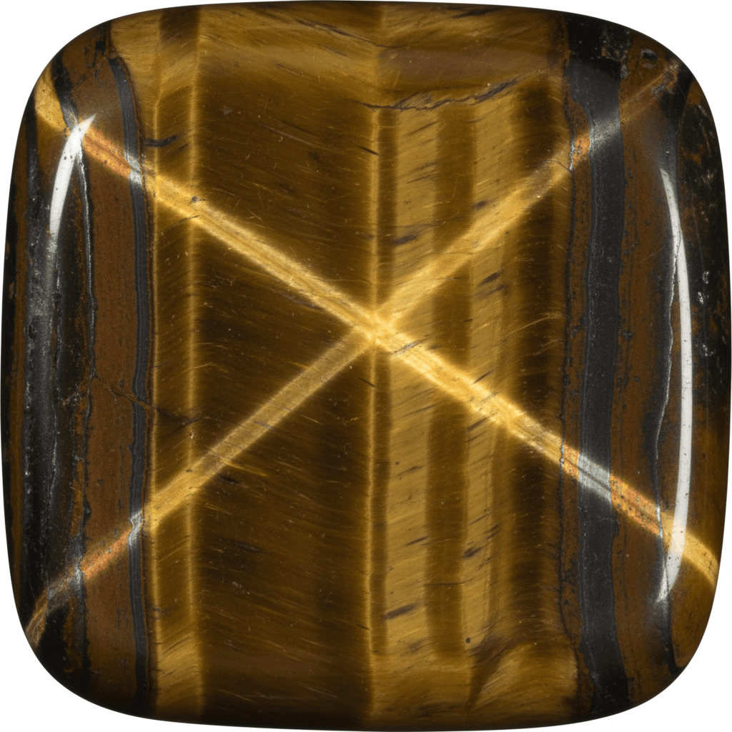 Red Tiger's Eye cabochon with rich chatoyant bands